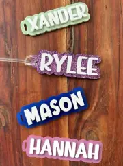 Personalised Kids Name Bag Tag | Two Layers | Offset Cut | Acrylic |