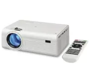 GPX Mini Bluetooth PROJECTOR PJ308W 1080p White USB Micro SD 150" Screen