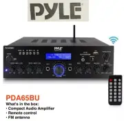 New Pyle Stereo Amplifier Bluetooth USB/SD/Aux, FM Radio, 2-Ch Class D PDA65BU