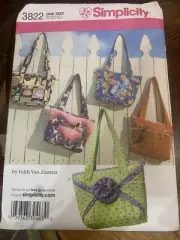 Simplicity Sewing Pattern 3822 Purse Diaper Tote Beach Travel Shopping Bag Uncut