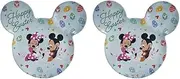 Shaped Melamine Plate - Mickey & Minnie - 2 Pack