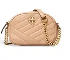 Brand New Tory Burch Kira Chevron Small Camera Bag - Devon Sand (Beige)