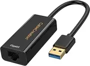 CableCreation USB 3.0 LAN Adapter, USB to RJ45 10/100/1000 Gigabit Ethernet Adapter, USB 3.0 Network Adapter Compatible with Windows, Mac, MacOs X, Vista, Linux, XP etc. Gold-Plated/Black