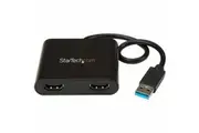 StarTech.com USB 3.0 to Dual HDMI Adapter, 1x 4K & 1x 1080p, External Graphics Card, USB Type-A Dual Monitor Display Adapter, Windows Only - 9-pin A