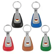 Vintage Style Leather Teardrop Key Chain Fob – German Flag
