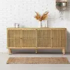Furb Sideboard Storage Cabinet Buffet w/ 4 Doors Buffet Table for Living Room, D