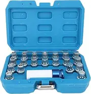 Locking Lug Nut Removal Tool, 21pcs Metal Wheel Lock Lug Nut Remover Tool Kit with 1/2in Drive Adapter, Universal Lug Nut Extractor Set for E12, E21, E23, E24, E28, E30, E31, E32