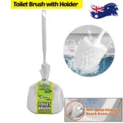 Flex Toilet Brush&Holder Set TPR Bristles Bathroom Cleaning Bowl Hook Tool Stand