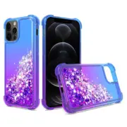 Reiko Shiny Flowing Glitter Liquid Bumper Case for Apple iPhone 12 Pro Max in Bl