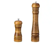 Salt and Pepper Grinder Mill Spice Shaker Solid Wood with Adjustable Ceramic Grinder Kit 2pcs(5/10 inch)