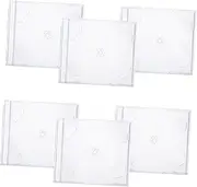 6 Pack Cd Case Holder Organizer Reusable Disc Storage Box for Cd/dvd Portable