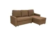 Sarantino 3-Seater Corner Sofa Bed Lounge Storage Chaise Couch Brown