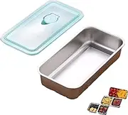 Stainless Steel Reusable Snack Containers with Lids, Grab and Go Snack Containers Reusable, For Snacks Dips Travel and Outdoor Camping (1PC Single Grid)