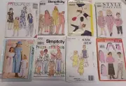 8) VTG Lot Kids Sewing Patterns Simplicity McCall's Butterick 80s 90s Childrens