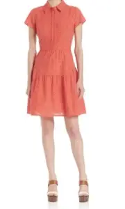 DIANE VON FURSTENBERG DVF Skylar Ocean Coral Eyelet Dress Size 6 NWT