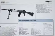 INSAS Machine Gun Picture Out of Print Spec Sheet Article Decor Display