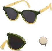 [WAYIKK] Gradient TR Frame Color Kids Foldable Sunglasses for Boys And Girls UV Sunscreen Sunglasses,6