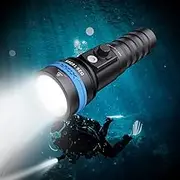 XTAR D26 1600 Lumen Scuba Diving Flashlight Dive Torch Underwater 100 Meters Submarine Lights for Under Water Deep Sea Cave at Night
