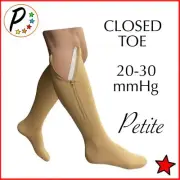 Presadee Petite Original Closed Toe 20-30 mmHg Firm Compression Zipper Socks