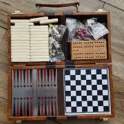Vintage Travel Board Game Box, - Chess - Bakelite Dice