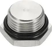 uxcell NPT Pipe Plug Fitting, 304 Stainless Steel NPT3/8 Male Outer Hex Thread for Plumbing Fixed with Sealing Rubber Ring