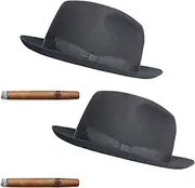 2 Pack Fedora and Cigar Window Decal - Fedora and Cigar Funny Sticker for Car Truck Drivers Mens, Driving Fake with The Fedora Hat and Cigar Car Stickers…
