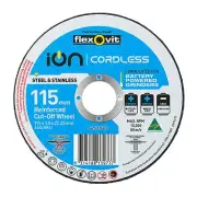 2x Flexovit ION REINFORCED CUT OFF WHEEL, Cordless Grinders -115 Or 125mm