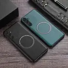 For Samsung Galaxy A14 A05 A15 A54 A24 A25 PU Leather Mag Safe Magnetic Case