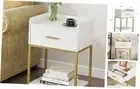 Nightstand,3-Tier Modern Bedside Table Night Stand with Storage Drawer White