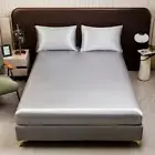 2025 Luxury Satin Fitted Sheet , Full SizeIce Silk Mattress Cover, Elastic Band,