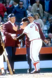 Manager Earl Weaver Baltimore Orioles argues with the umpires at a- Old Photo