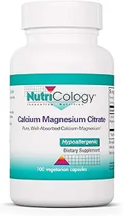 Nutricology Calcium Magnesium Citrate, Vegicaps, 100-Count
