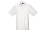 Premier Mens Short Sleeve Formal Poplin Plain Work Shirt (White) - UTRW1082
