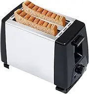 Stainless Steel Toaster Machine - Wide Slot Bread Warmer Tosting for Breakfast | Black Kitchen Toaster for Bagels, Waffles, Pastries, Sandwiches, Croissants | Compact CountertopAppliance