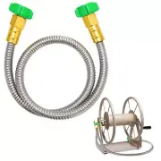 Short Garden Hose with Female to Female Connector, 3ft Metal Leakproof Leader...