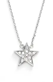Dana Rebecca Designs 'Julianne Himiko' Diamond Star Pendant Necklace in White Gold at Nordstrom, Size 16 In