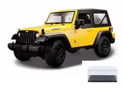 DIECAST CAR & DISPLAY CASE 2014 JEEP WRANGLER YELLOW MAISTO 31676YL 1/18 SCALE
