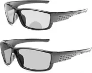 Transition Photochromic Bifocal Reading Glass Men Safety Sports 1.75X Black NEW