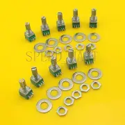 10 pcs B50K Audio Amplifier Sealed Dual Potentiometer 15mm Shaft 6 pins