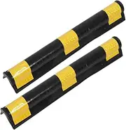 Zerodeko 2Pcs Reflective Rubber Corner Guards Wall Protectors for Enhanced Visibility and Collision Protection Garages and Warehouses