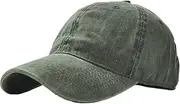 [HAMKVBPR] Baseball Cap Unisex Mens Adjustable Washed Denim Baseball Caps Outdoor Outdoor Sports Hat(Army Green)