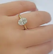 Ladies Diamond Ring 1.50CT Solitaire 14k Gold Engagement Wedding Ring labcreated