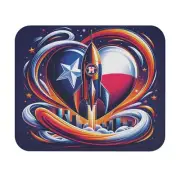 Cool Mouse Pad - "Blast Off Houston" - Rectangle - Great Gift for Astros Fans!
