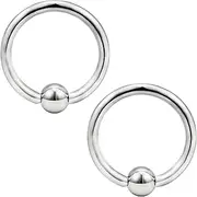 [Ftovosyo] G23 Titanium PA Ring Captive Bead Rings Spring Action BCR Ball Rings 00G 0G 2G 4G 6G 8G 12G Pierced Body Jewelry for Women 2PCS 12-19mm