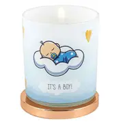 Its A Boy Birth Candle Vanilla scented 45hr Burn Time 9 x 8cm Keepsake Gift Set