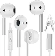 [Whotper] 2 Pack USB C Headphones for iPhone 16/15 Wired Earbuds USB C Earphones with Microphone & Volume Control HiFi Stereo for Galaxy S25/S24/S23/S22/S21/S20 Ultra Note 20/10, for Pixel 9/8/7/6/5