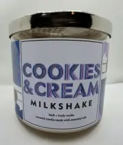 Bath & Body Works Cookies & Cream Milkshake 3 Wick 14.5 Oz Candle
