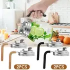 Mason Jar Flip Spouts Lids Stainless Steel Lid with Handle Non Slip Design lihqn