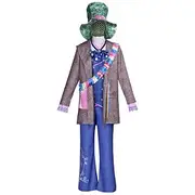 Alice in Wonderland Fairy Tale Mad Hatter Dress Costume Storybook Characters Cosplay Movie Cosplay for Men's Adults' Halloween Carnival World Book Day Performa