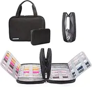 AMOIGEE 2 in 1 Watch band Case Organizer for 40 Watch Strap,Watch Band Storage Compatible with Apple Watch Band Organizer, Watch Accessories for 38mm/40mm/44mm, Black.